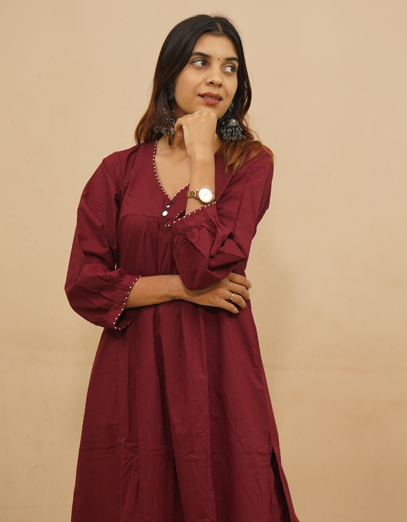 Maroon Bloom Co-ord Set